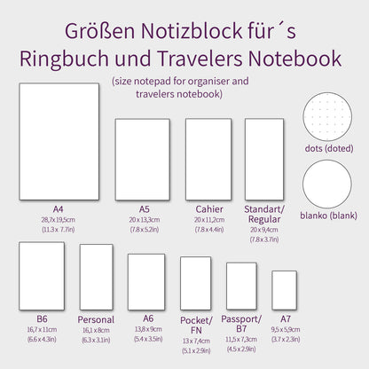Notizblock | fürs Travelers Notebook