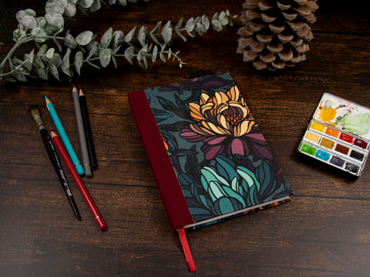 Watercolor Sketchbook | flowers | 14x20cm | Clairefontaine Aquapad | 300gsm