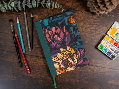 Watercolor Sketchbook | flowers | 14x20cm | Clairefontaine Aquapad | 300gsm