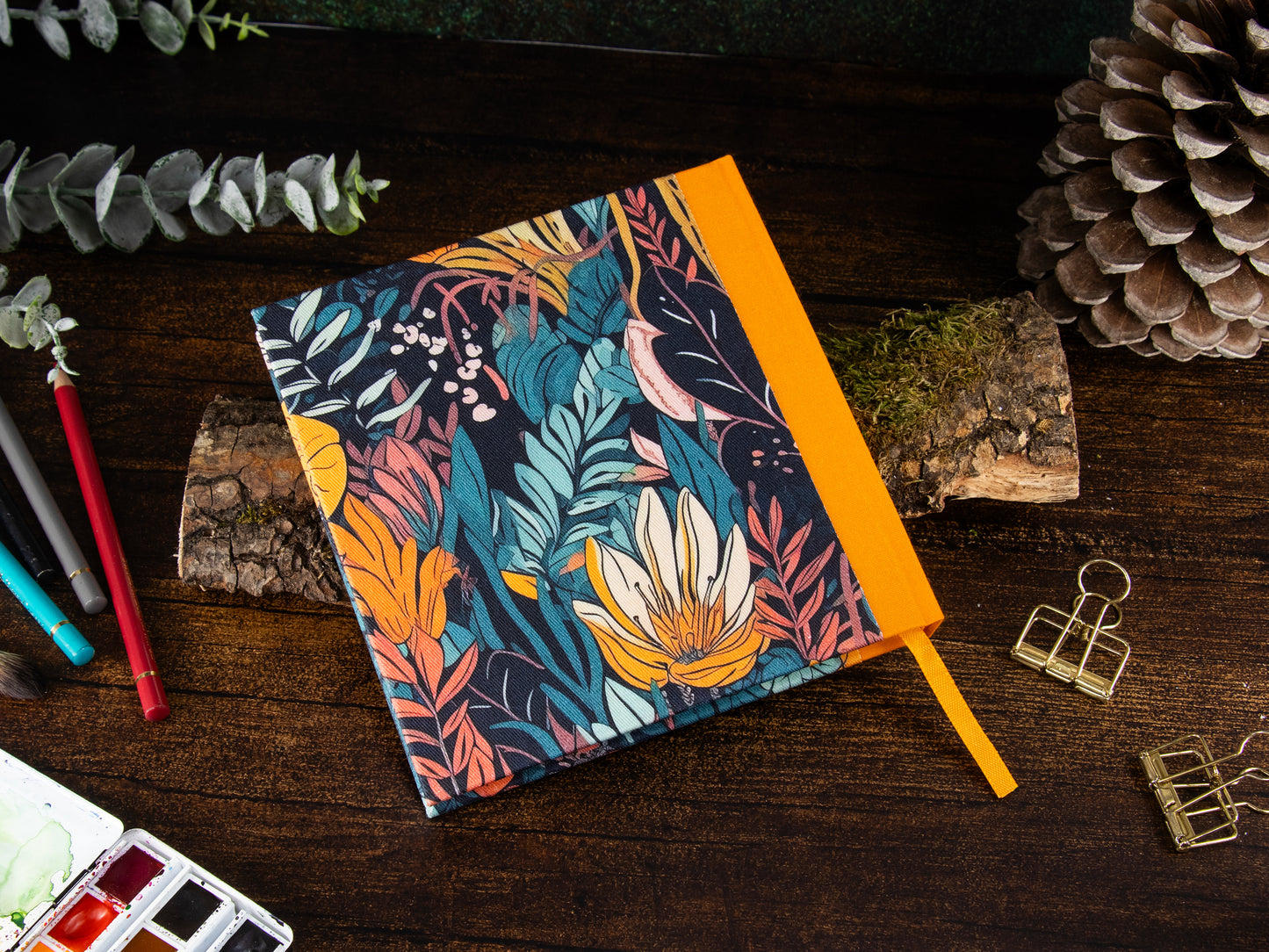 Watercolor Sketchbook | flowers/orange | 16x16cm | Hahnemühle Expression 100% Cotton | 300gsm