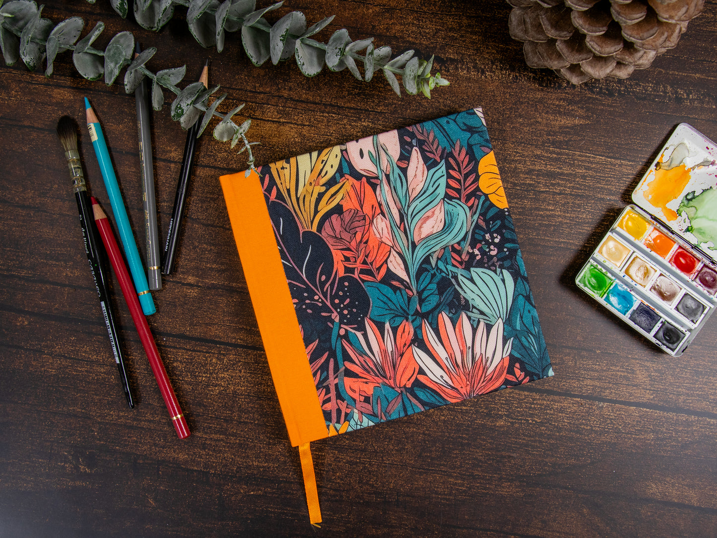 Watercolor Sketchbook | flowers/orange | 16x16cm | Hahnemühle Expression 100% Cotton | 300gsm