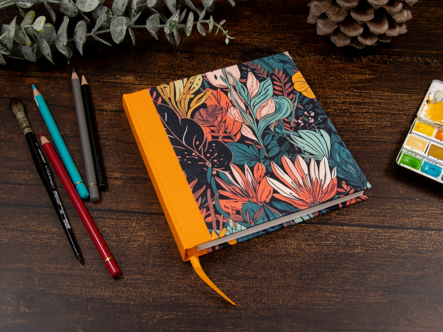 Watercolor Sketchbook | flowers/orange | 16x16cm | Hahnemühle Expression 100% Cotton | 300gsm