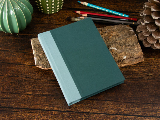 Watercolor Sketchbook | dunkelgrün/mint | ca. 12 x 16cm | hot pressed | 50% cotton | 300gsm | Fabriano Nr. 5